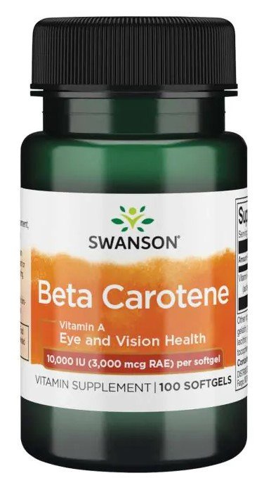 Swanson Beta-Carotene Vitamin A 10 000 IU 100 Kapsułek