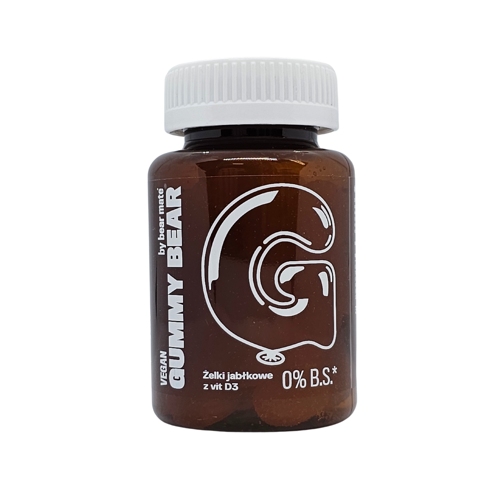 Gummy Bear by Bear Mate Delicious Apple Flavor Gummies with Vitamin D Vegan 30 Pieces