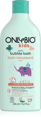 OnlyBio Baby Łagodny Płyn do Kąpieli dla Dzieci od 3 Roku Życia dla Skóry Wrażliwej i Delikatnej 500ml