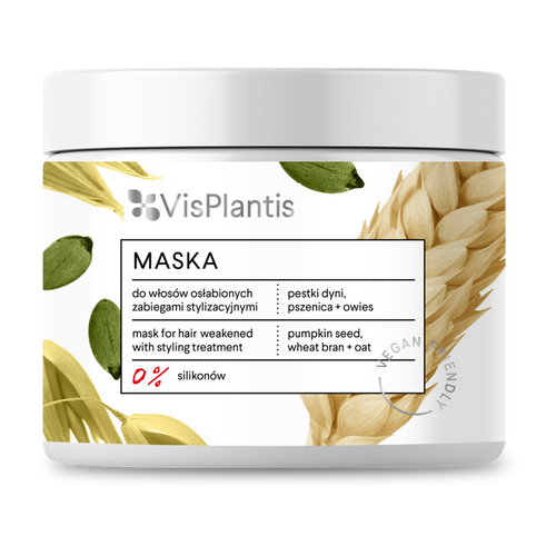 VIS PLANTIS mask hair weakened by styling, pumpkin seeds, wheat and oats 400ml