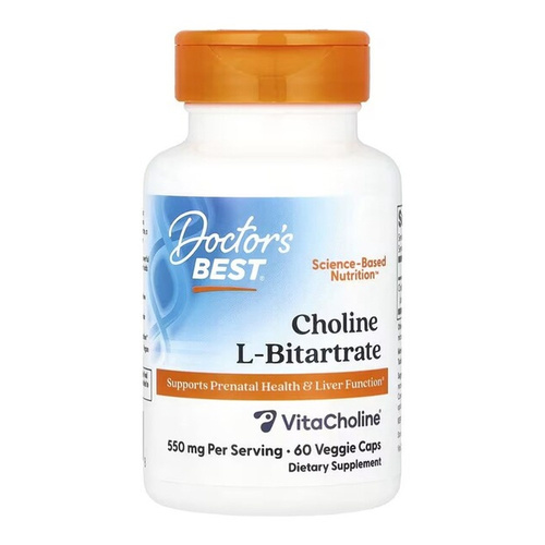 Doctor's Best L-winian Choliny 550mg Na Zdrowie Prenatalne i Wsparcie Wątroby 60 Kapsułek Wegańskich