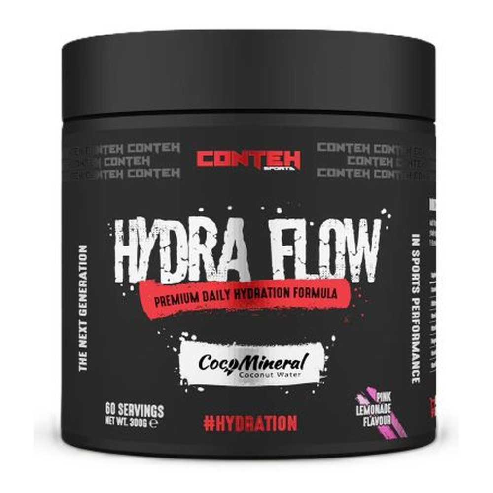 Conteh Sports Hydra Flow Proszek elektrolitowy do nawodnienia, Różowa Lemoniada 300g