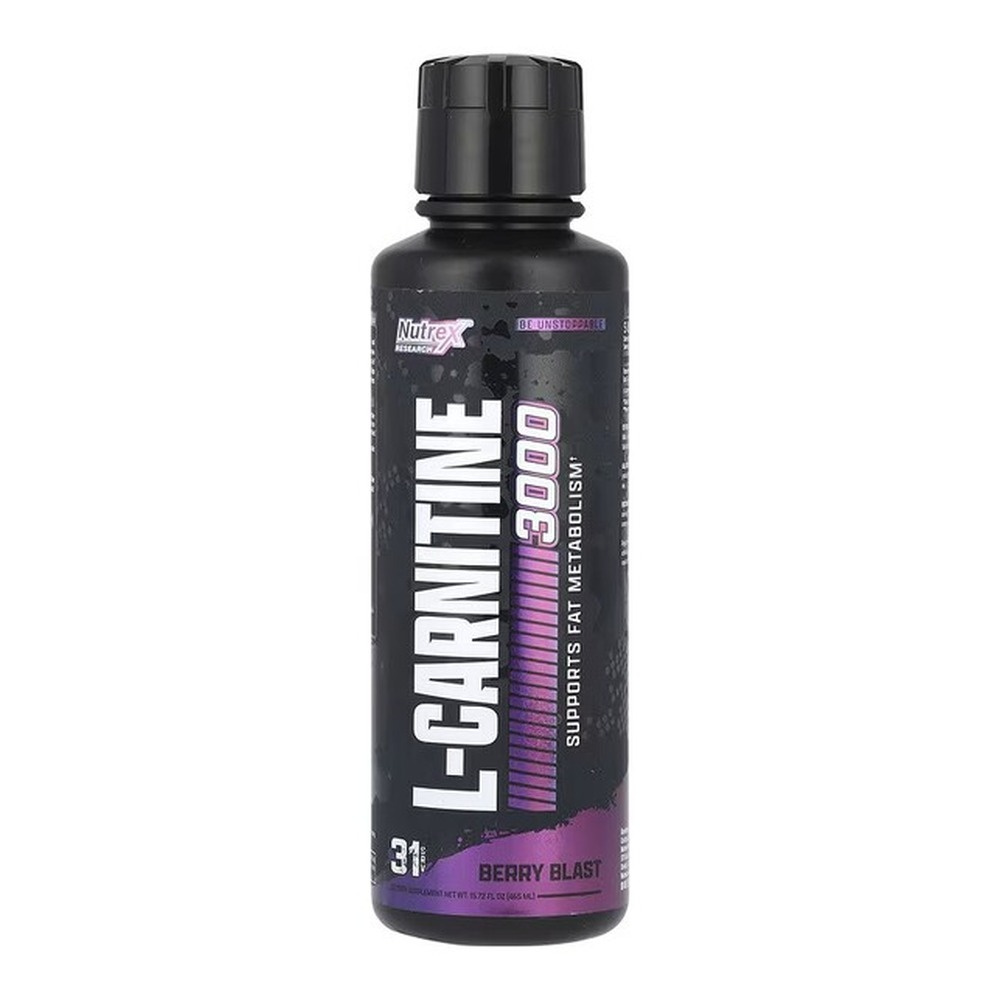 Nutrex Liquid Carnitine 3000 Liquid L-Carnitine for Fat Burning and Energy Berry Blast 480ml