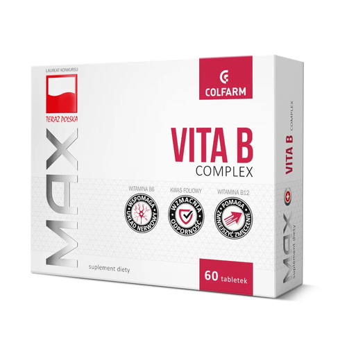 Colfarm Vitamin B Complex Deficiency of B Vitamins Strengthens Body 60 Tablets