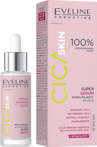 Eveline Cica Skin Super Serum Moisturizing - Soothing for All Skin Types 30ml