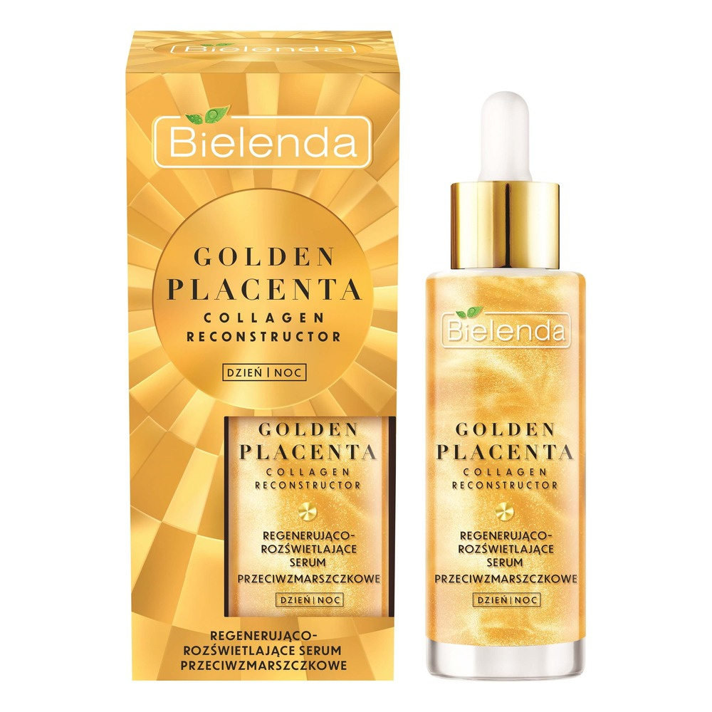 Bielenda Golden Placenta Collagen Reconstructor Regenerating and Brightening Anti-Wrinkle Serum for Day and Night 30ml