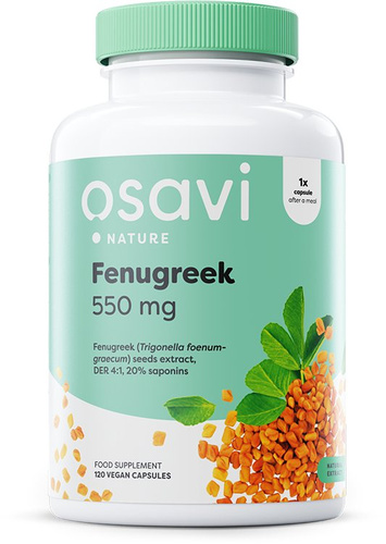 Osavi Kozieradka 550mg Standaryzowany Ekstrakt na Prawidłowy Poziom Cukru we Krwi 120 Kapsułek