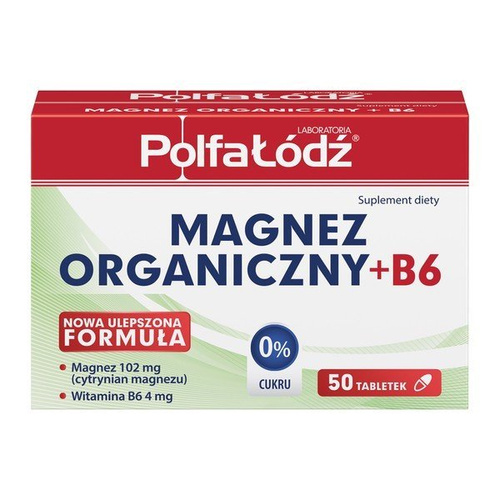PolfaLodz Organic Magnesium + B6, 50 tablets