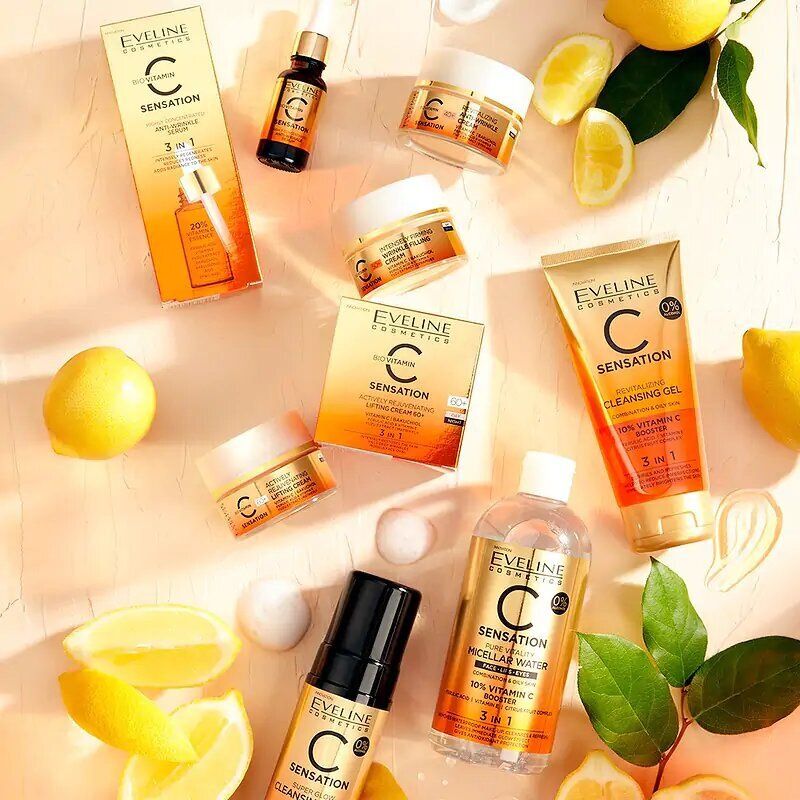 Eveline Vitamin C Sensation Intensywnie Ujędrniający Krem Wypełniający Zmarszczki na Dzień i na Noc 50+ 50ml