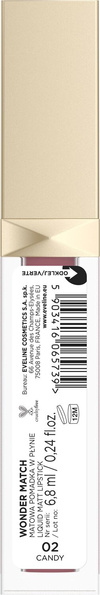 Eveline Wonder Match Matte Liquid Lipstick No. 02 Candy 6.8ml