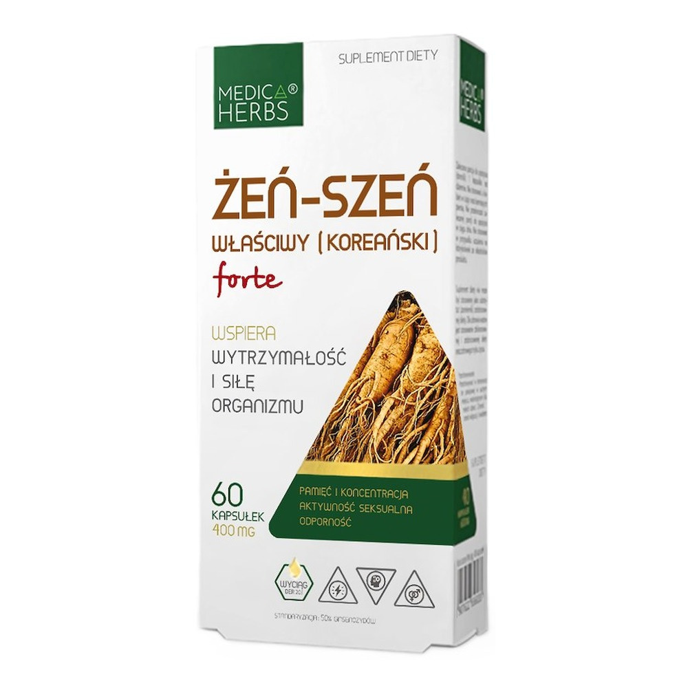 MEDICA HERBS Korean Ginseng Forte 400mg, 60 capsules