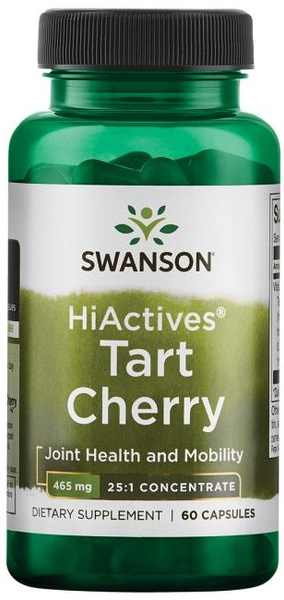 Swanson HiActives Tart Cherry 465mg Wspiera Kondycję Stawów 60 Kapsułek