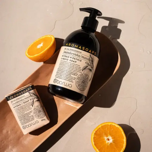 Barwa Aroma Soaps Stimulation Liquid Soap Mandarin for Everyday Use 500ml