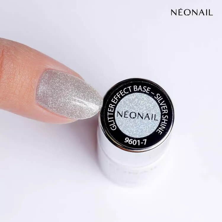 NeoNail UV/LED Baza Hybrydowa Glitter Effect Base Silver Shine 7.2ml