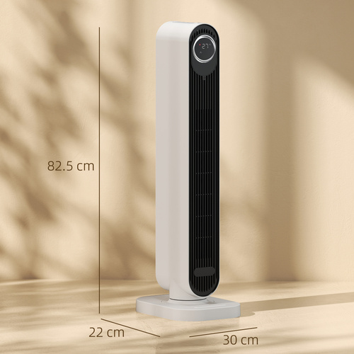 HOMCOM 2000W Ceramic Electric Heater with Fan, Timer, Oscillation - White