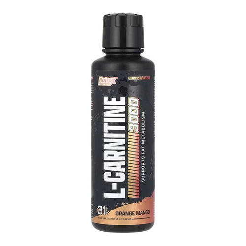 Nutrex Liquid Carnitine 3000 Liquid L-Carnitine in Orange Mango Flavour for Fat Metabolism Support 480ml