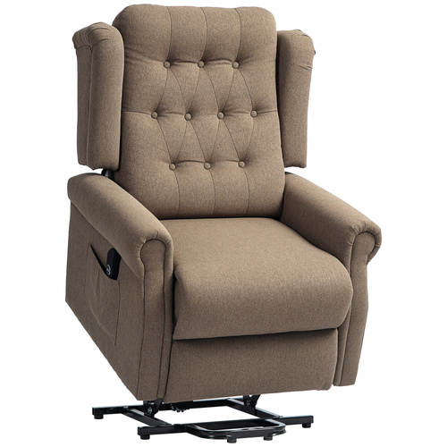 HOMCOM 45° Lifting Riser and Recliner Armchair - Dark Brown