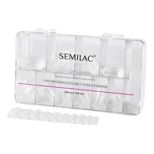 Semilac Transparent Nail Tips Long Pocket 120pcs