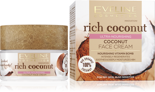Eveline Rich Coconut Ultra Nourishing Face Cream for Dry and Sensitive Skin 50ml
