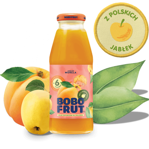 Bobo Frut Nektar Owocowy Jabłko Morela dla Niemowląt po 6. Miesiącu Życia 300ml Best Before 30.09.26