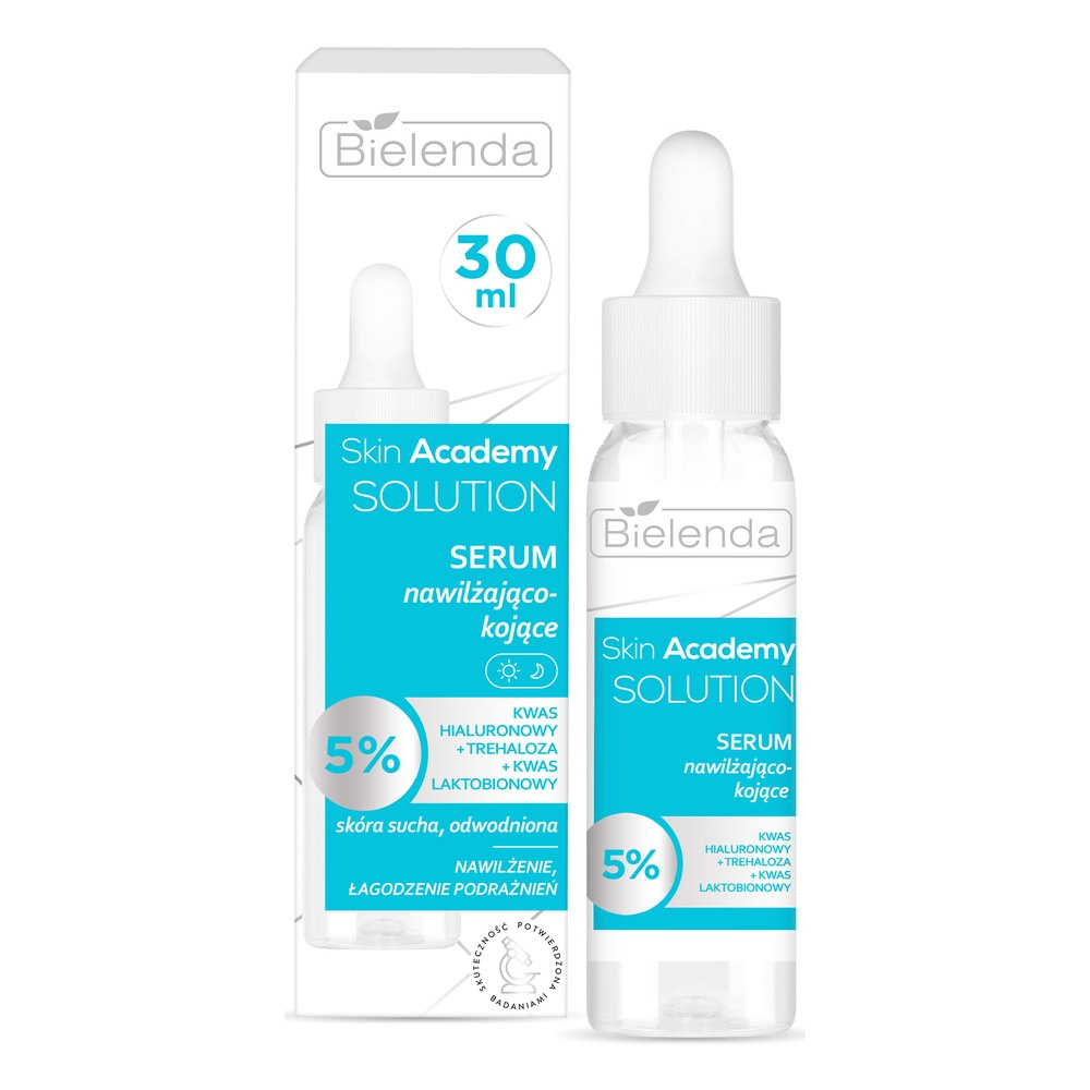 Bielenda Skin Academy Solution Moisturizing and Soothing Serum 5% Hyaluronic Acid Trehalose for Dry Sensitive Skin 30ml
