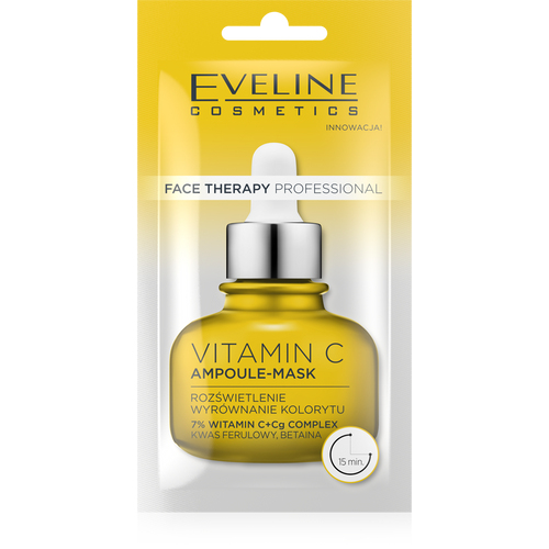Eveline Face Therapy Professional Ampoule-Mask Vitamin C Rozświetlająca Maska w Kremie dla Skóry Szarej 8ml
