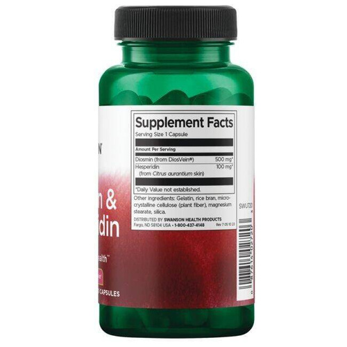 Swanson Diosmin & Hesperidin Wspomaga Układ Krążenia 60 Kapsułek