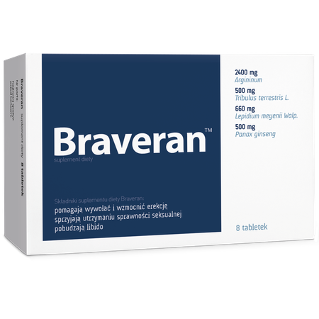 Braveran Suplement Diety dla Mężczyzn 8 Tabletek
