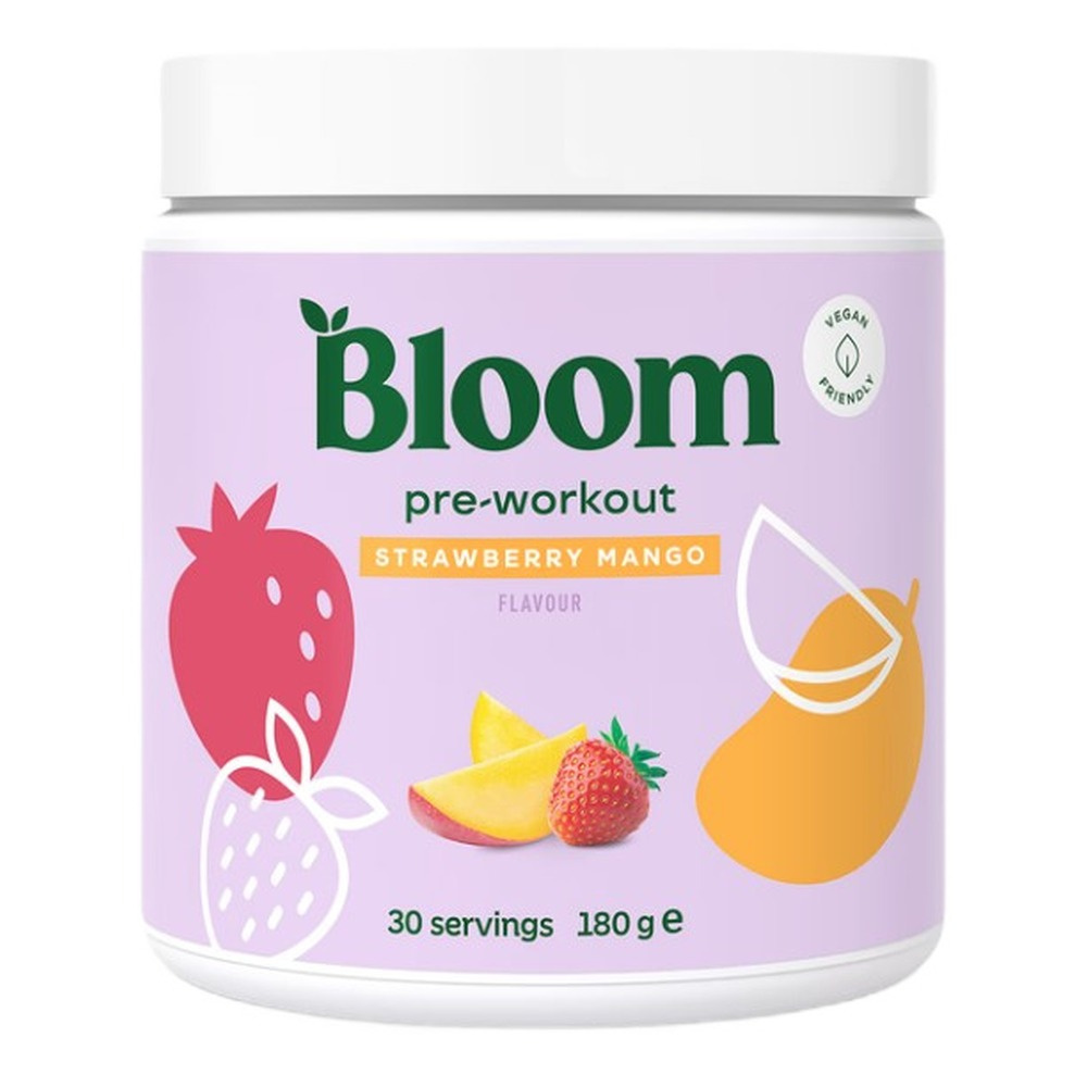 Bloom Pre-Workout Powder, Strawberry Mango 180g