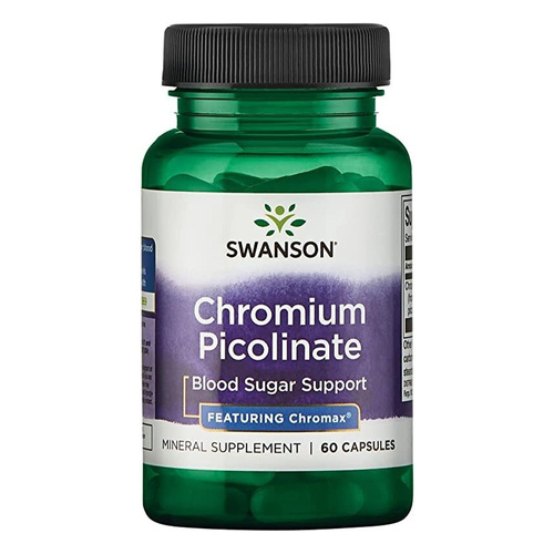 Swanson Chromium Picolinate Featuring Chromax 200mcg Chrom 60 Kapsułek
