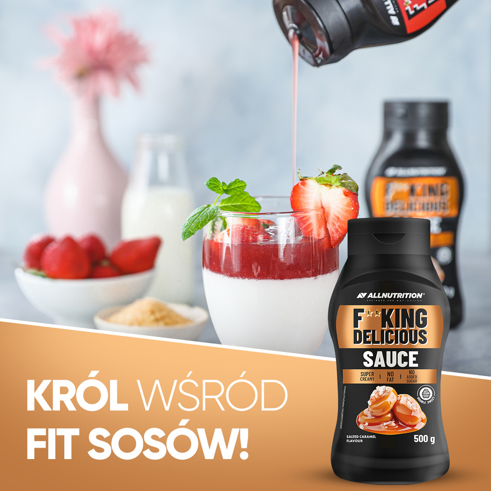 AllNutrition Fitking Delicious Sauce Caramel Słodki Sos bez Dodatku Cukru i Tłuszczu 410g