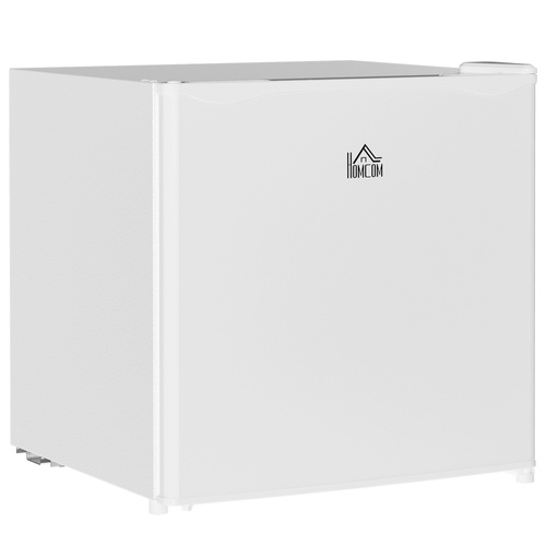 HOMCOM 46 Litre Table Top Mini Fridge, Small Fridge with Ice Box, Reversible Door, Adjustable Temperature and Legs for Bedrooms, Home Office, Cream