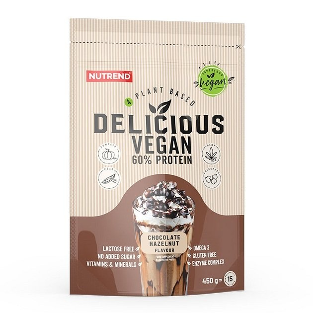 Nutrend Delicious Vegan Protein Chocolate Hazelnut Flavour for Vegans 450g