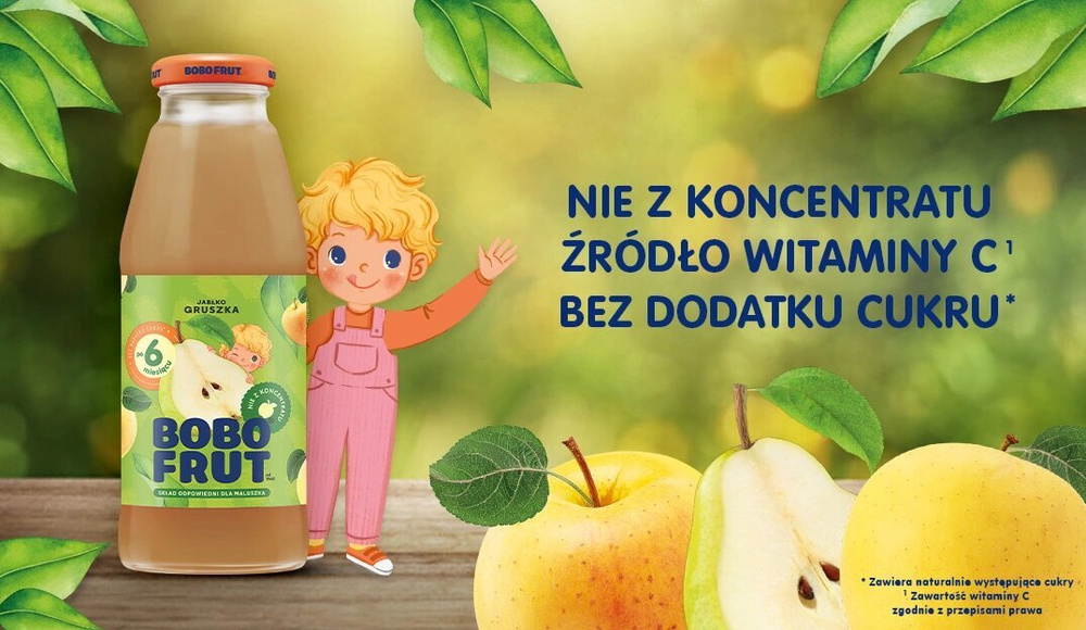 Bobo Frut Nektar Jabłkowo-Gruszkowy dla Niemowląt po 6. Miesiącu Życia 300ml