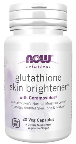 NOW Foods Glutathione Skin Brightener z Ceramosides Na Młodzieńczy Wygląd Skóry 30 Kapsułek
