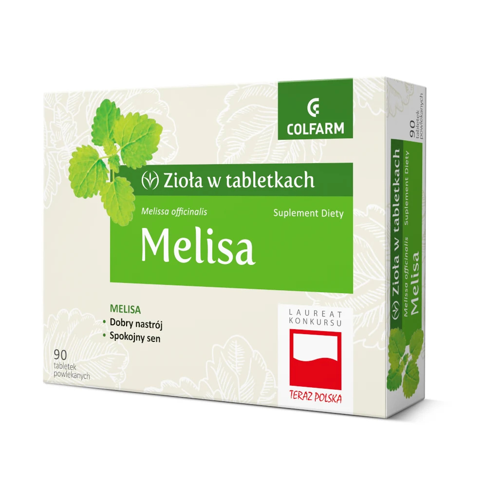 Colfarm Zioła w Tabletkach Melisa Dobry Nastrój Spokojny Sen 30 Tabletek