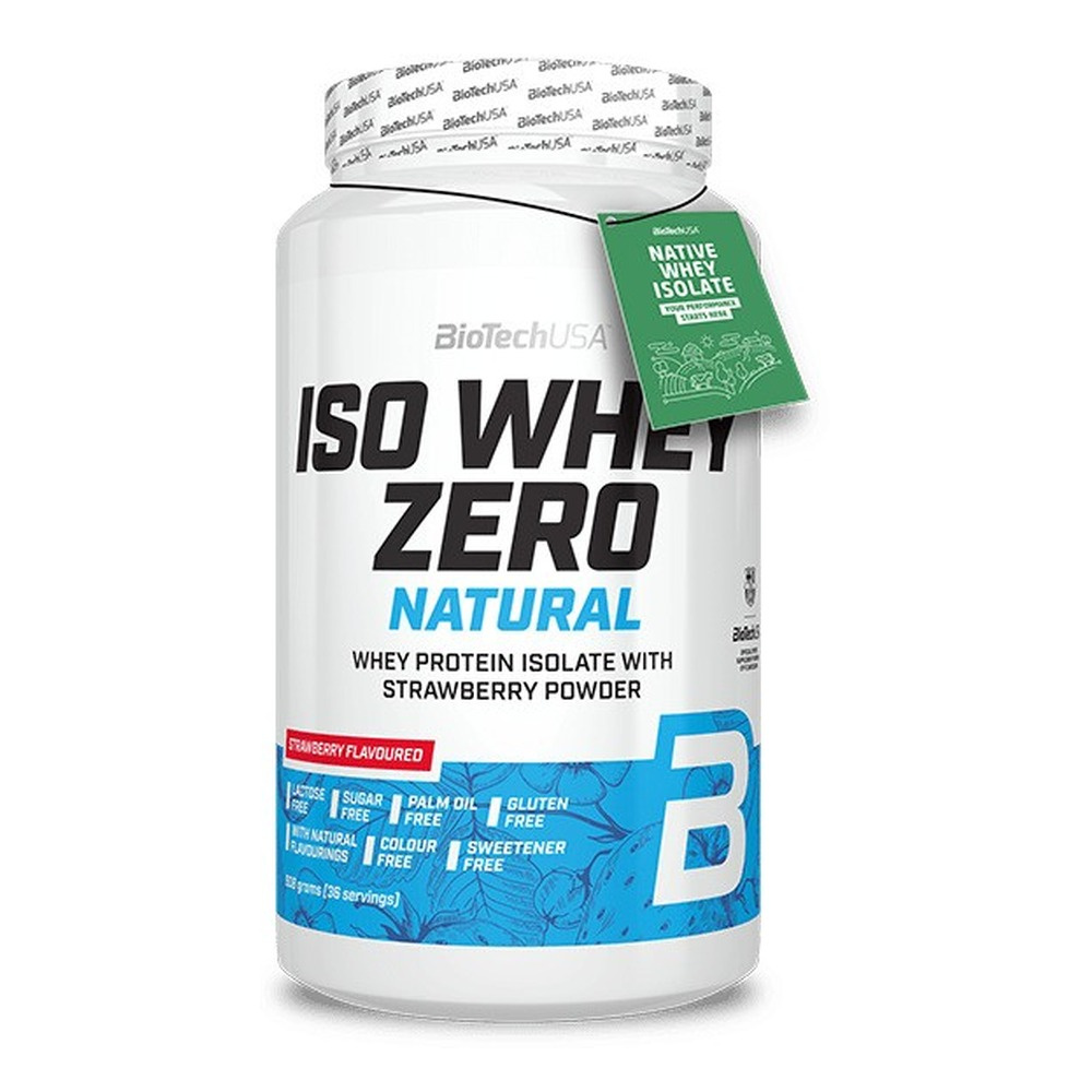 BioTechUSA Iso Whey Zero Natural Izolat białka serwatkowego, Truskawka 908g