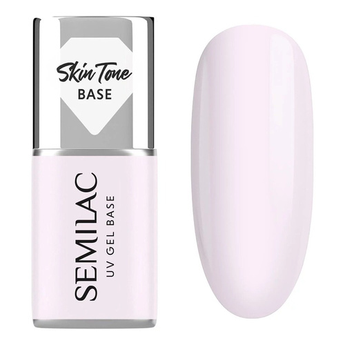 Semilac Cover Base Hybrid Gel Polish Skin Tone - Milky Pink 7ml