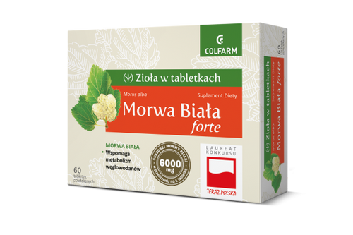 Colfarm Morwa Biała Forte Zioła w Tabletkach 30 Tabletek