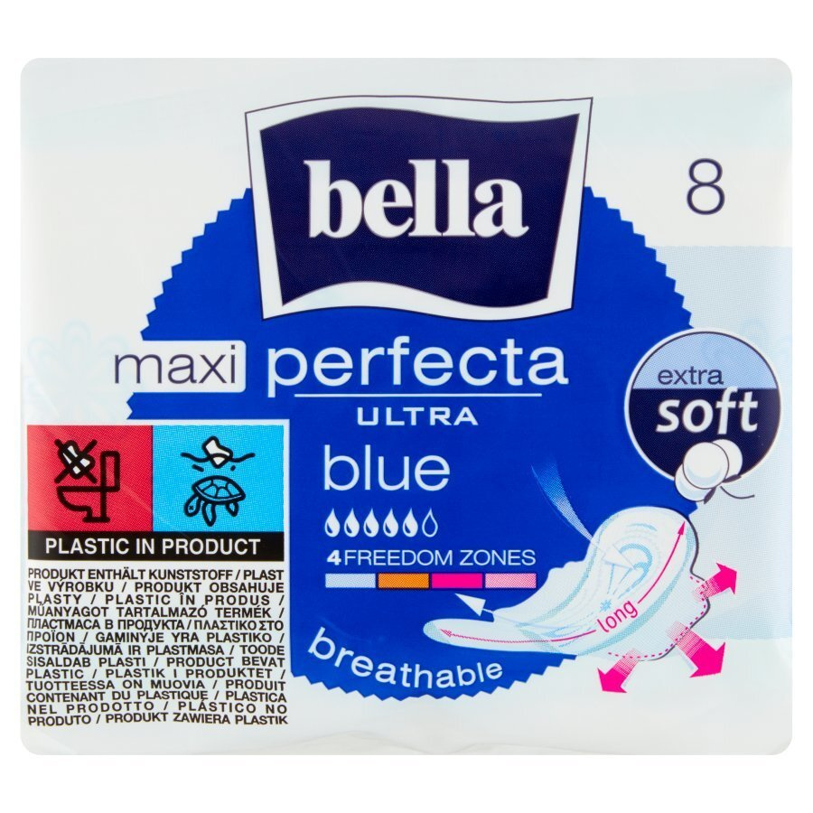 Bella Perfecta Ultra Maxi Blue Ultracienkie Podpaski Higieniczne 8 Sztuk