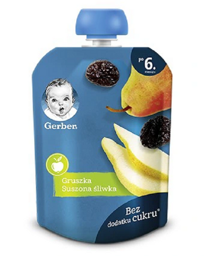 Gerber Deserek Mousse Pear Dried Plum for Babies after 6 Months 80g Best Before 30.09.26