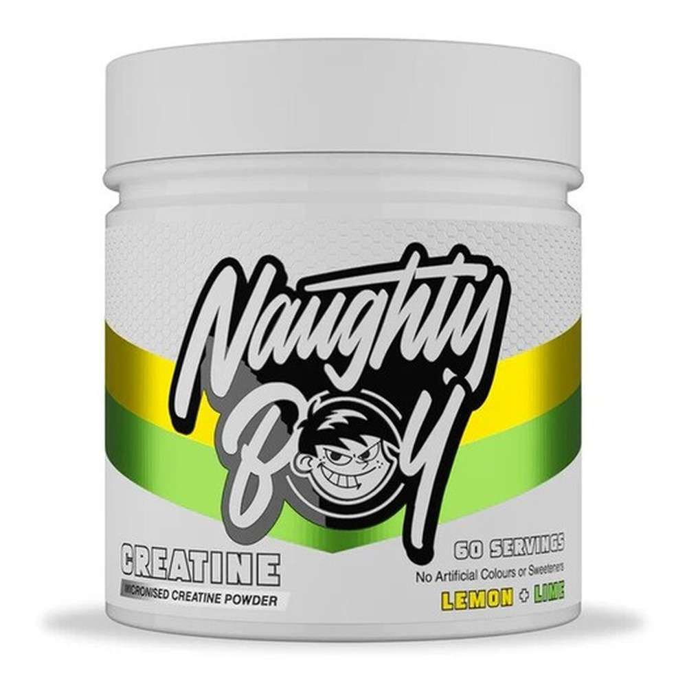Naughty Boy Creatine Lemon and Lime Micronised Monohydrate Powder For Strength and Endurance 300g
