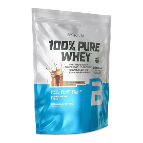 BioTechUSA 100% Pure Whey Protein Powder Caramel-Cappuccino 900g