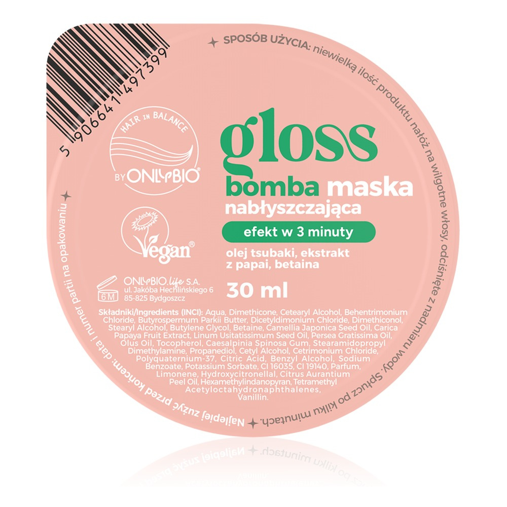 OnlyBio Hair in Balance Gloss Bomba Mask 30ml