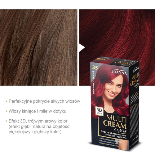Joanna Multi Cream Color 3D Effect Nr 35 Wiśniowa Czerwień 1 Sztuka