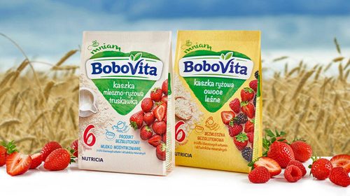 BoboVita Kaszka Mleczno-Ryżowa Truskawka dla Niemowląt po 6 Miesiącu Życia 230g