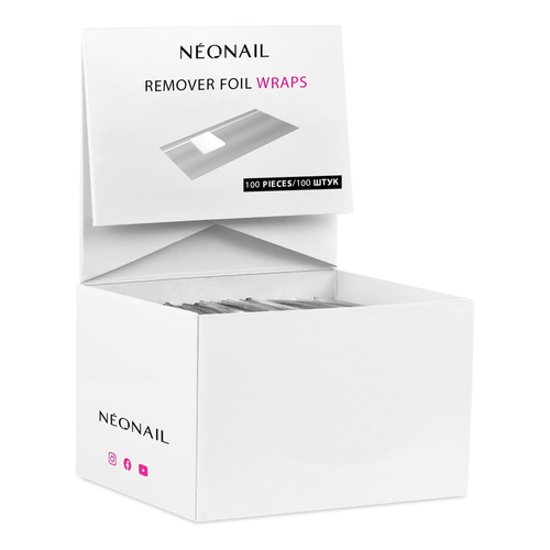 NeoNail Nail Foil Wraps Folia do Usuwania Lakieru Hybrydowego 100 Sztuk