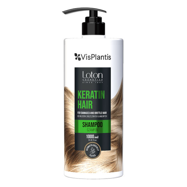 Vis Plantis Loton Strengthening Shampoo for Damaged and Brittle Hair with Keratin 1000ml Best Before 31.12.25