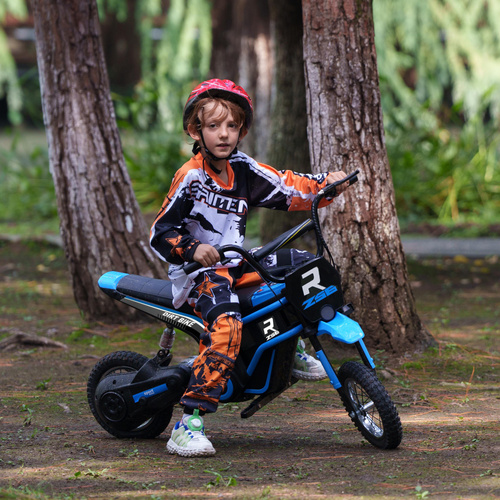 HOMCOM 24V Electric Motorbike 18km/h with Twist Grip Throttle, Enhanced Power and Extended Range - Blue