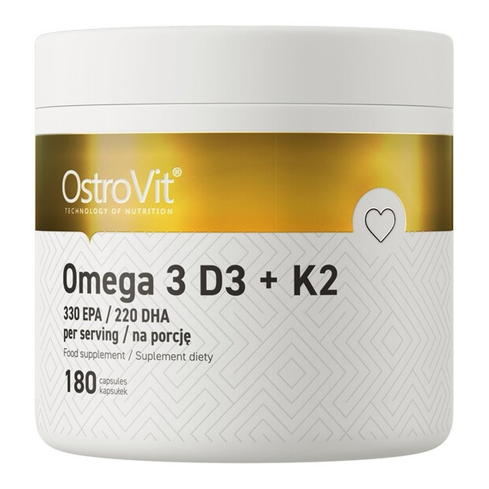 OstroVit Omega 3 D3 + K2 Fish Oil EPA DHA 180 Softgels